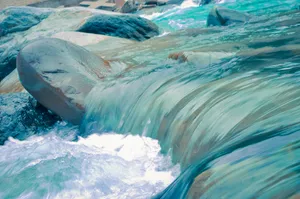 Clear Blue Running Water Wallpaper