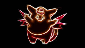 Clefairy Neon Light Art Wallpaper