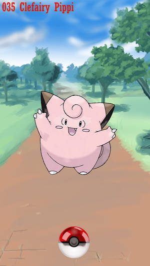 Clefairy On Road Wallpaper