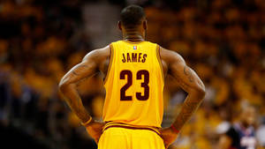 Cleveland Cavaliers Lebron On Yellow Jersey Wallpaper WallpapersOK