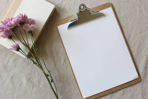 Clipboard And Flowers Picture Wallpaper