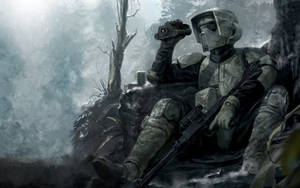 Clone Trooper In The Forest Wallpaper