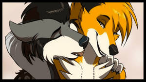 Close-up Furry Anthropomorphic Wolves Wallpaper