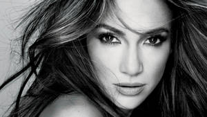 Close-up Greyscale Jennifer Lopez Wallpaper