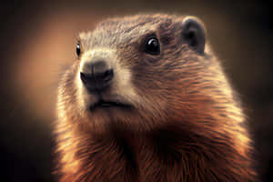 Close Up Groundhog Portrait Wallpaper