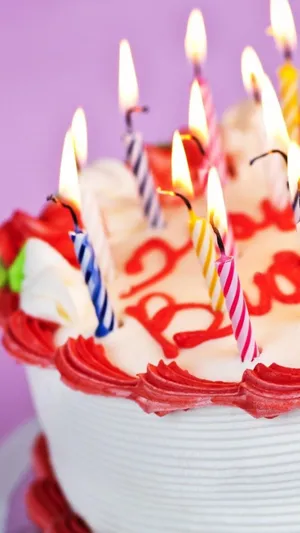 Close-up Happy Birthday Cake Wallpaper