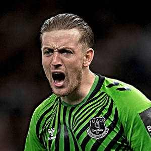 Close Up Of Jordan Pickford Yelling Wallpaper