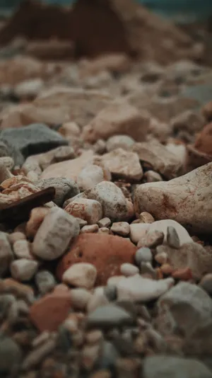Close-up Off White Stone Pebbles Wallpaper