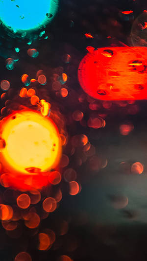 Close-up Shot City Street Lights Smartphone Background Wallpaper