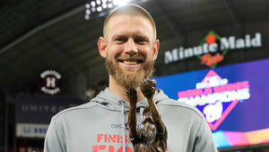 Close-up Shot Of Stephen Strasburg Winning Mvp Wallpaper