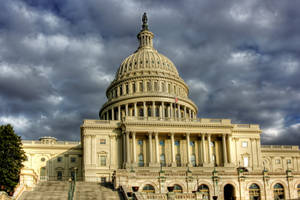 Close-up United States Capitol Gray Sky Wallpaper