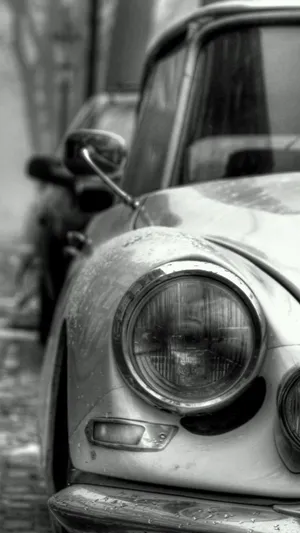 Closeup Classic Headlight Car Iphone Wallpaper