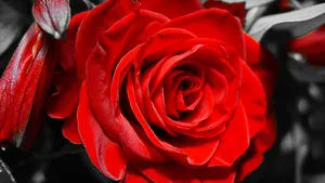 Closeup Of Red And White Rose Wallpaper