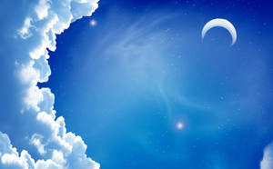 Clouds On Blue Night Sky Wallpaper