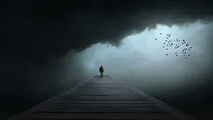 Clouds Walkway Emo Wallpaper
