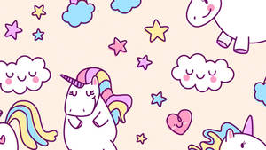 Cloudy Rainbow Unicorn Wallpaper