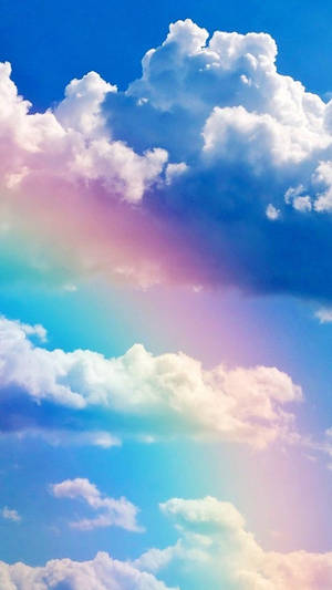 Cloudy Weather With Rainbow Wallpaper
