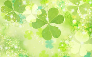 Clover Leaves Plain Green Wallpaper