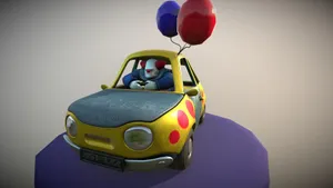 Clownin Colorful Carwith Balloons.jpg Wallpaper