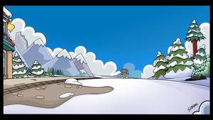 Club Penguin In Winter Environment Wallpaper