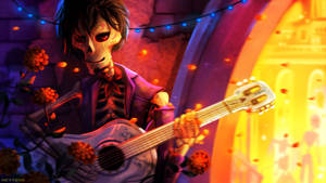 Coco Hector Guitar Illustration Wallpaper