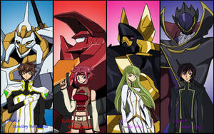 Code Geass Suzaku, Kallen, C.c., And Lelouch Wallpaper
