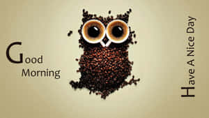 Coffee Owl Good Morning Greeting Wallpaper