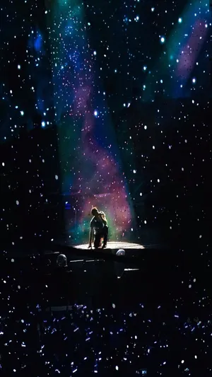 Coldplay Concert Galaxy Spotlight Wallpaper