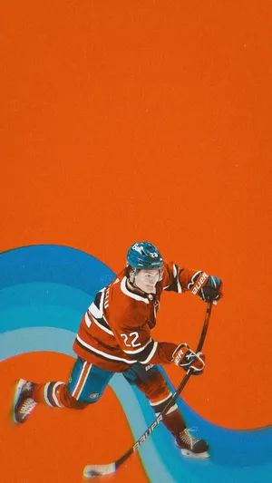 Cole Caufield Retro Surf Wave Fan Art Wallpaper