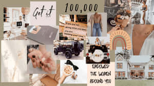 Collage Aesthetic Brown Desktop Wallpaper