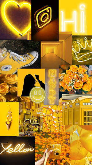 Collage Cute Yellow Aesthetic Wallpaper
