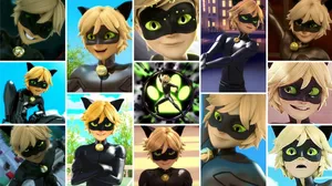 Collage Of Adrien From Ladybug And Cat Noir Wallpaper