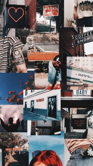 Collage Of Photos Of People And Buildings Wallpaper