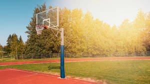 College Outdoor Basketball Court Wallpaper