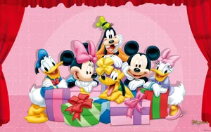 Coloful Disney Cartoon Characters Wallpaper