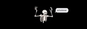 Color Black With Angry Skeleton Twitter Header Wallpaper