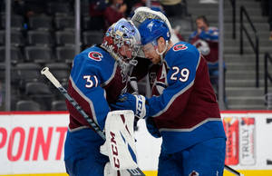 Colorado Avalanche Nathan Mackinnon Philipp Grubauer Wallpaper