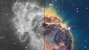 Colored And Greyscale Carina Nebula Astronomy Wallpaper