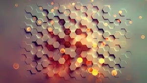 Colorful 3d Hexagons Design Wallpaper