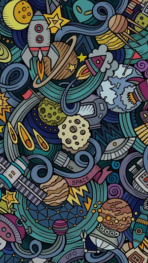 Colorful Aesthetic Doodles Wallpaper