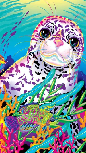 Colorful And Mystical, This Lisa Frank Unicorn Will Add A Spark Of Magic To Any Room. Wallpaper
