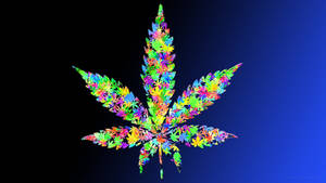 Colorful Cannabis Leaf Wallpaper