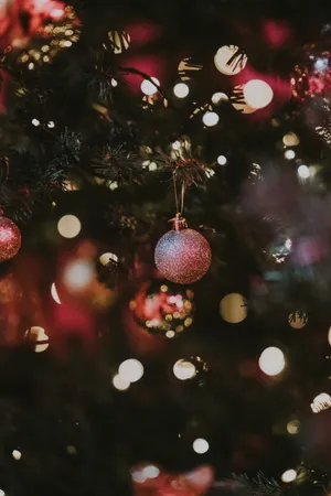 Colorful Christmas Tree Ornaments Wallpaper