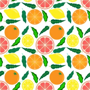 Colorful Citrus Fruits Pattern Wallpaper