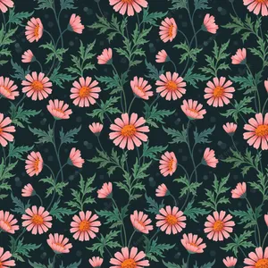 Colorful Daisies Pattern Wallpaper