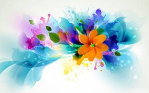 Colorful Floral Abstract Art Wallpaper