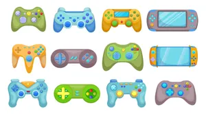 Colorful Game Controllers Wallpaper