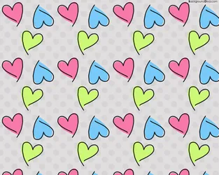 Colorful Girly Heart Scribble Pattern Wallpaper