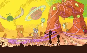Colorful Gozarpazorp Rick And Morty Wallpaper