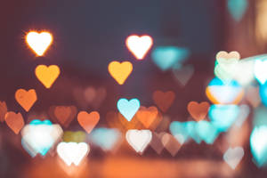 Colorful Heart Lights Cool 4k Wallpaper